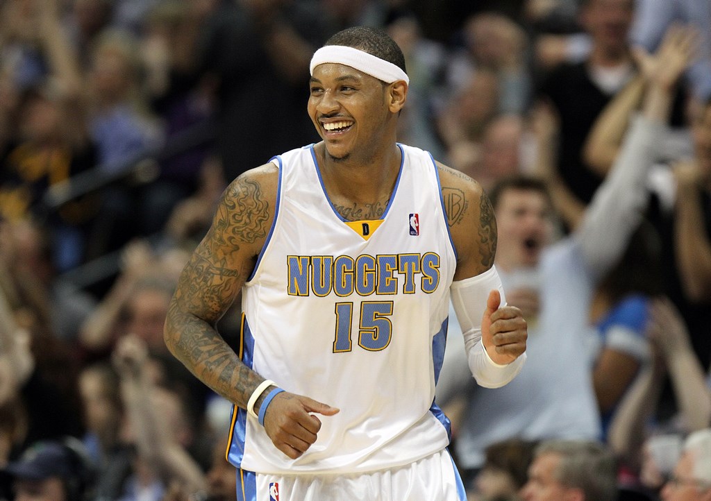 Jersey Denver Nuggets "Carmelo Anthony" Blanc et Bleu