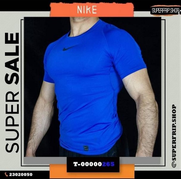 T Shirt Nike Pro Bleu