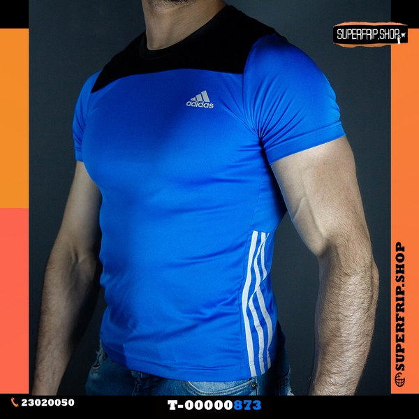 T Shirt Adidas Bleu