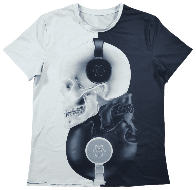 T Shirt Crane Blanc et Noir