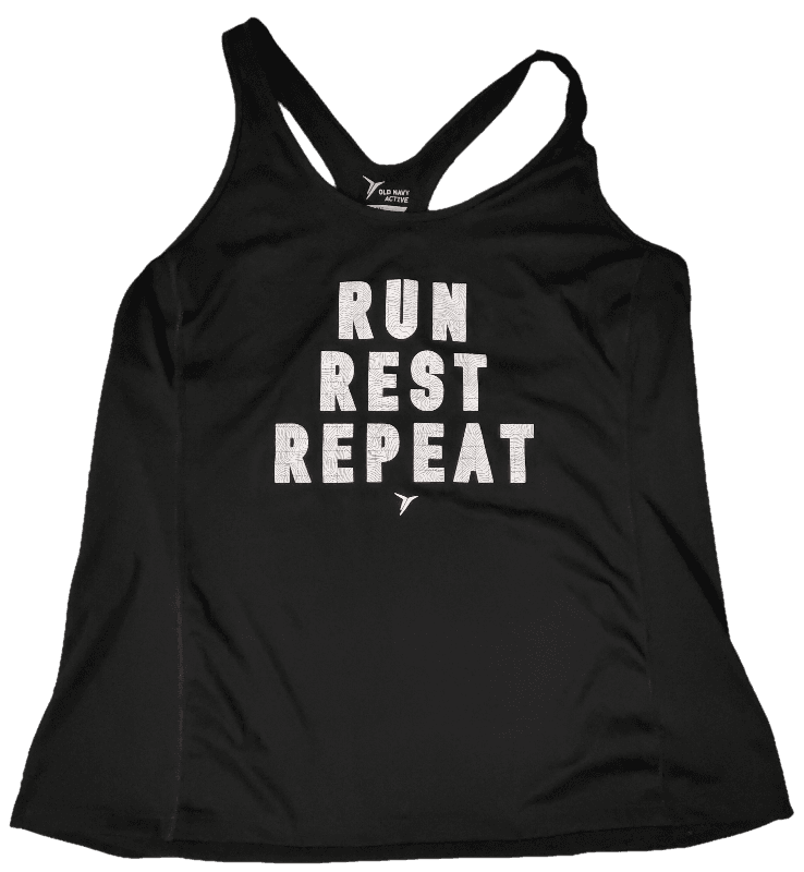 Sans Manches Old Navy Noir "Run, Rest, Repeat"