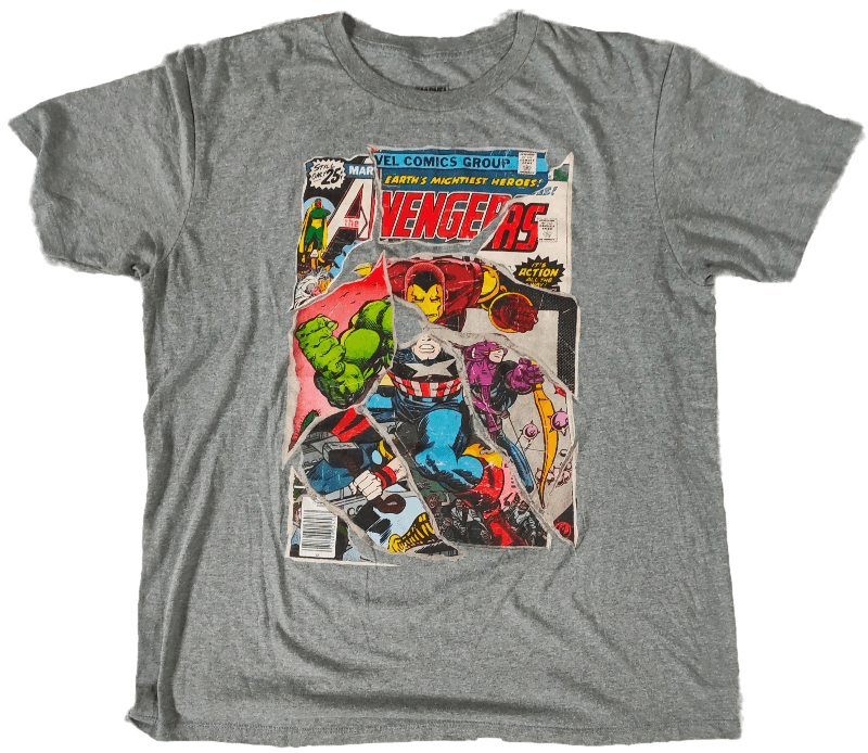 T Shirt Avengers Comic Mashup Sleeve Graphic