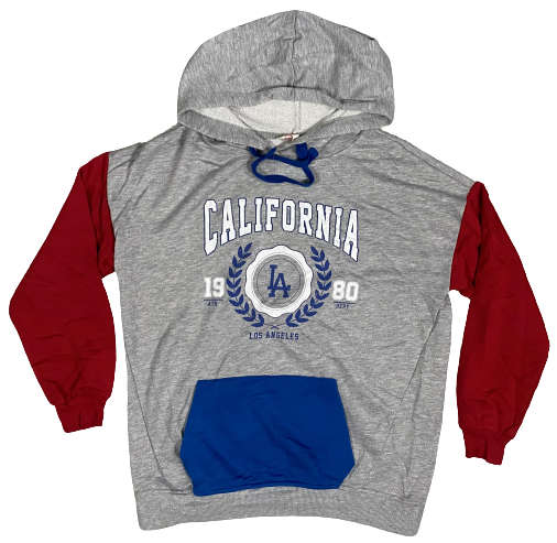 Capuche California Grise Rouge et Bleue