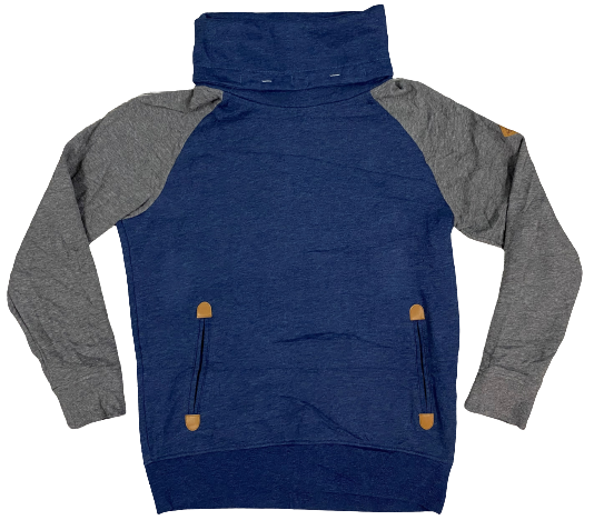 Haut Jogging Bleu Et Gris Col Bateau