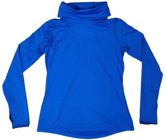 Pull Manches Longues Nike Pro Bleu Col Montant Compression
