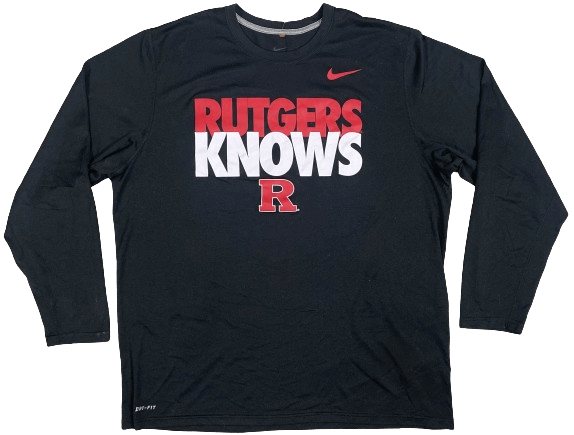 Pull Manches Longues Nike Noir et Rouge "Rutgers Knows"