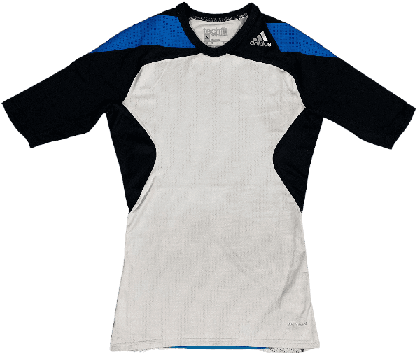 T Shirt Adidas Blanc Noir et Bleu Compression