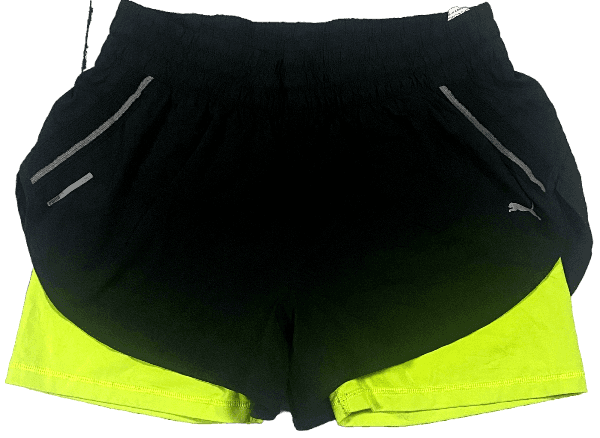 Short Avec Cyclisme Puma Noir et Vert Fluo