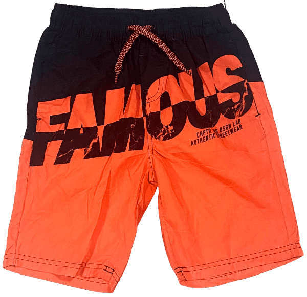 Short Famous Noir et Orange
