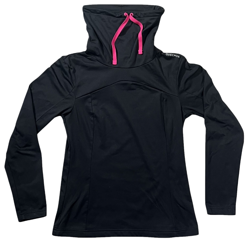 Pull Manches Longues col montant Quechua Noir