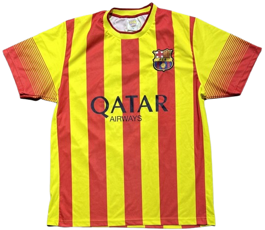 Maillot Barcelone Rouge et Jaune 2013 - 2014 Fan Club "Messi"