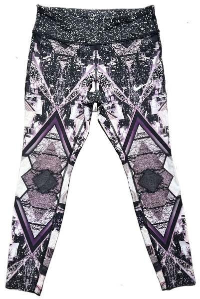 Legging Violet, Blanc et Noir